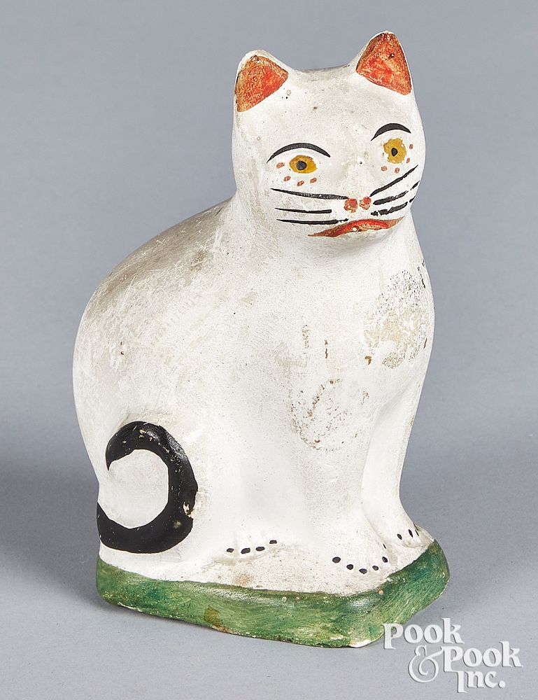 Appraisal: Pennsylvania chalkware cat th c Pennsylvania chalkware cat th c