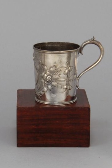 Appraisal: GORHAM STERLING SILVER CHILD'S CUP With chased floral decoration and