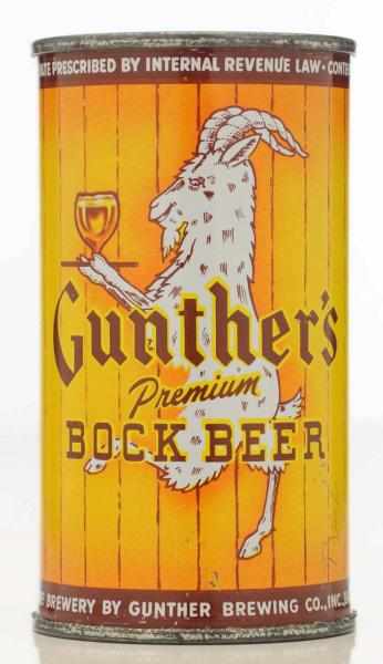 Appraisal: Gunther's Bock Flat Top Beer Can - Very clean all