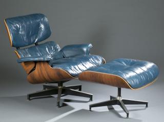 Appraisal: Eames rosewood lounge chair with ottoman Eames fiberglass shell chair