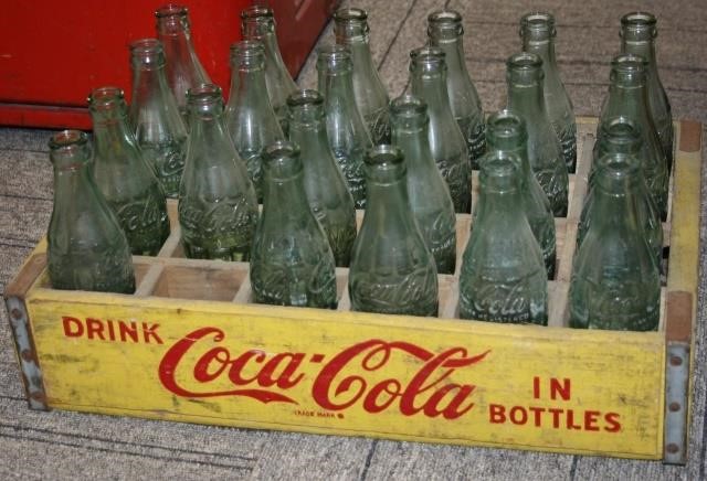 Appraisal: COCA-COLA WOODEN CRATE YELLOW WITH COCA-COLA BOTTLES