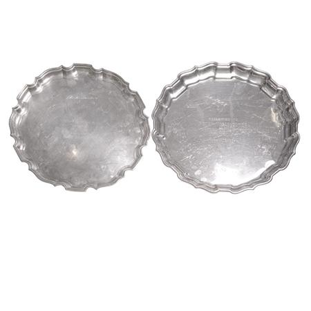 Appraisal: Two Sterling Silver Presentation Trays Estimate -