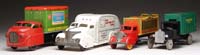 Appraisal: LOT OF FOUR TRUCKS Includes Metalcraft van a Wyandotte circus