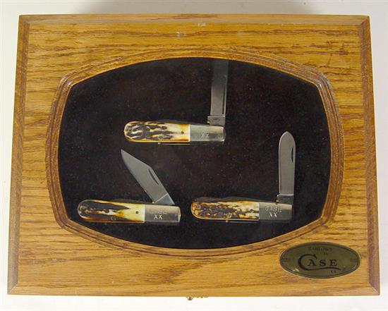 Appraisal: Case Knife Barlow Set Set of three Barlows with stag