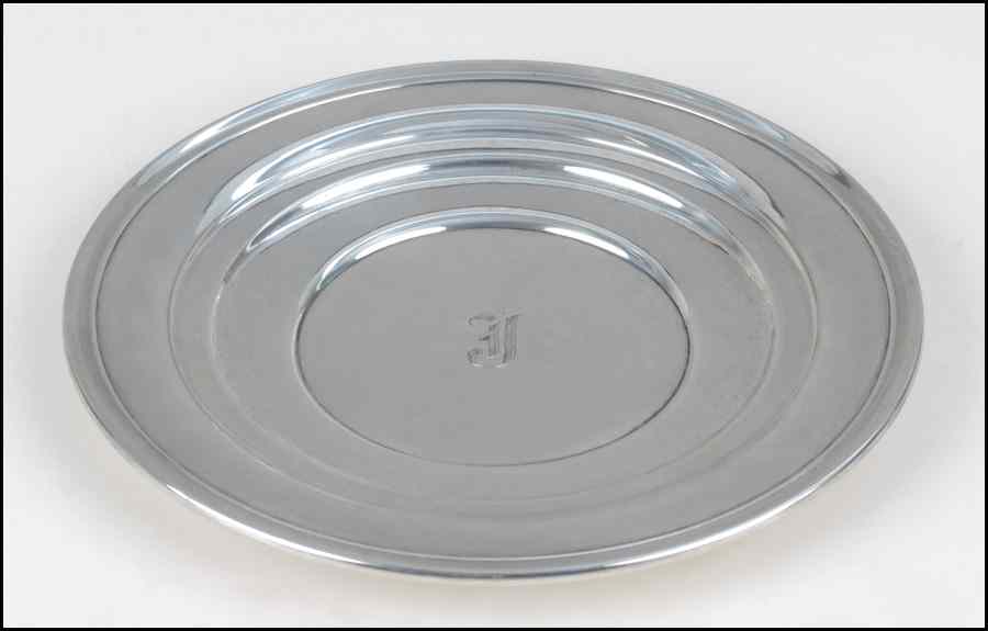 Appraisal: NEWPORT STERLING SILVER TRAY Bearing a central single letter monogram