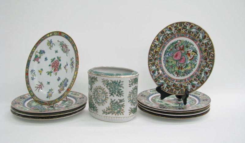 Appraisal: Group of nine Oriental porcelain decorator plates '' diameter and