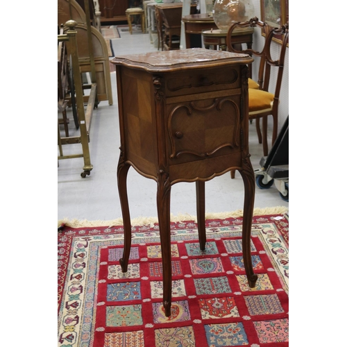 Appraisal: Antique French Louis XV style nightstand with marble top approx