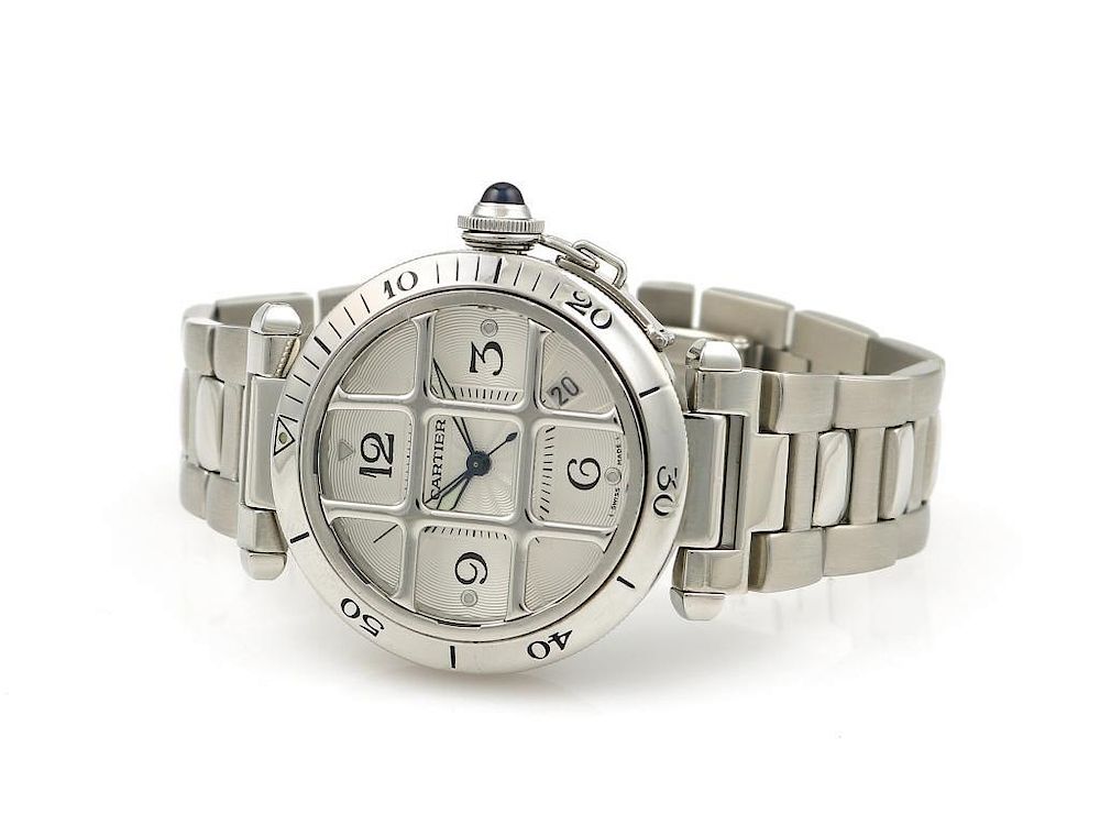 Appraisal: Cartier Pasha Grid Silver Dial Cartier Pasha Grid Silver Dial