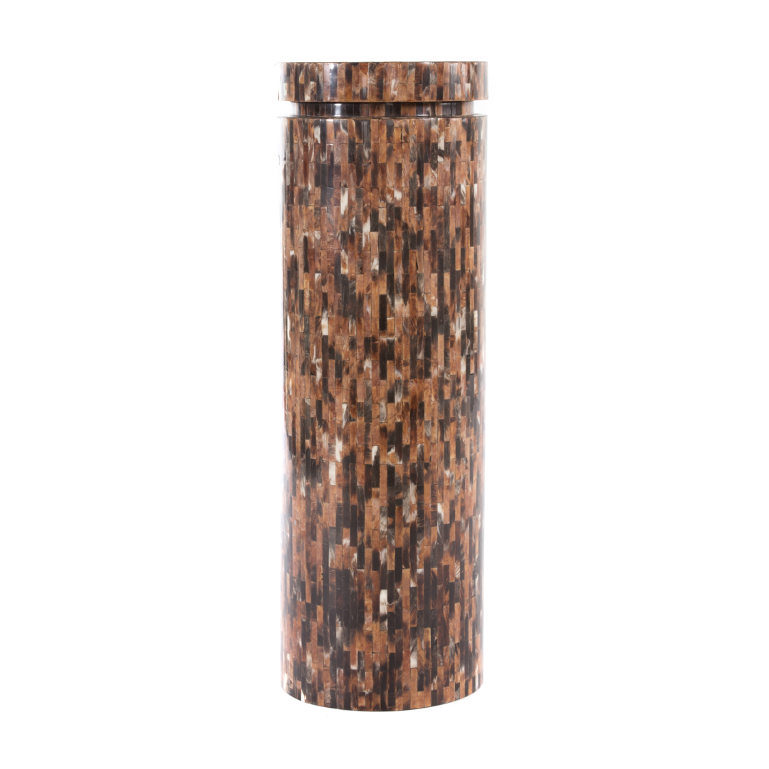 Appraisal: Contemporary veneered cylindrical pedestal in H in Diam Condition losses