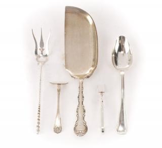 Appraisal: Group of Sterling Silver Flatware Serving Pieces A group of