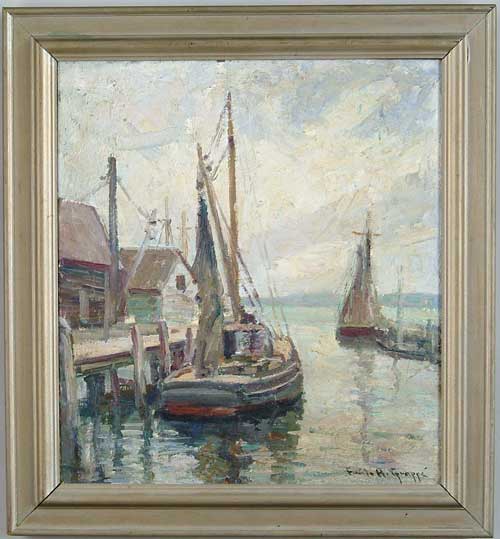 Appraisal: EMILE ALBERT GRUPPE American - FIRST LIGHT GLOUCESTER HARBOR Oil