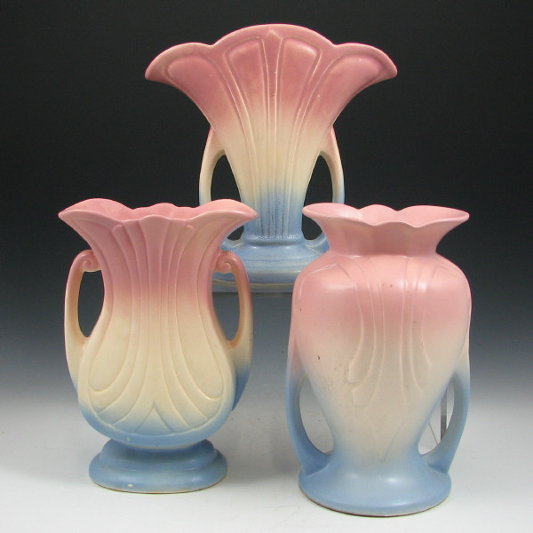 Appraisal: Hull Granada or Mardi Gras - Vases Lot of three