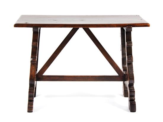 Appraisal: Sale Lot A Spanish Baroque Style Walnut Trestle Table th