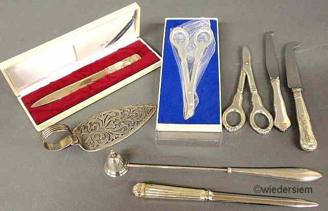 Appraisal: Group of silver table articles and accessories- letter opener by