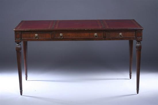 Appraisal: GEORGE III STYLE MAHOGANY WRITING TABLE early th century with