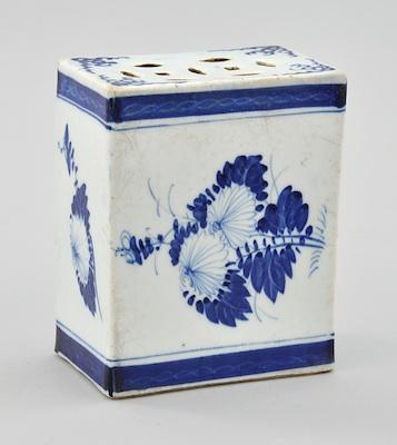 Appraisal: A Japanese Porcelain Pillow Square form decorated in blue and