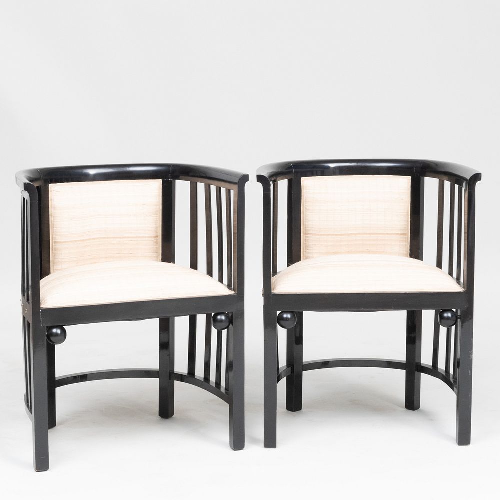 Appraisal: Pair of Thonet Lacquer Armchairs x x in Traslucido s