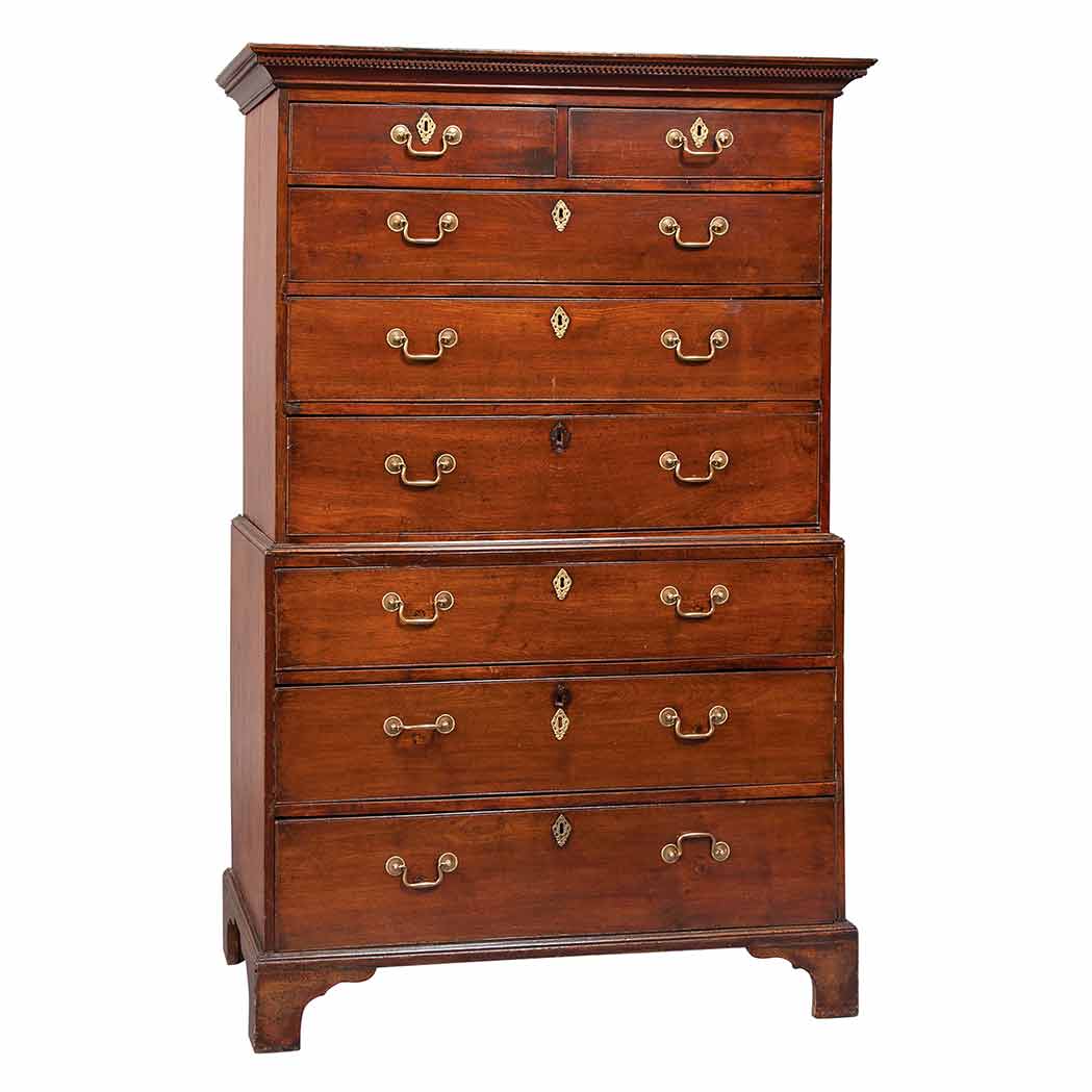 Appraisal: George III Mahogany Chest on Chest th Century In two