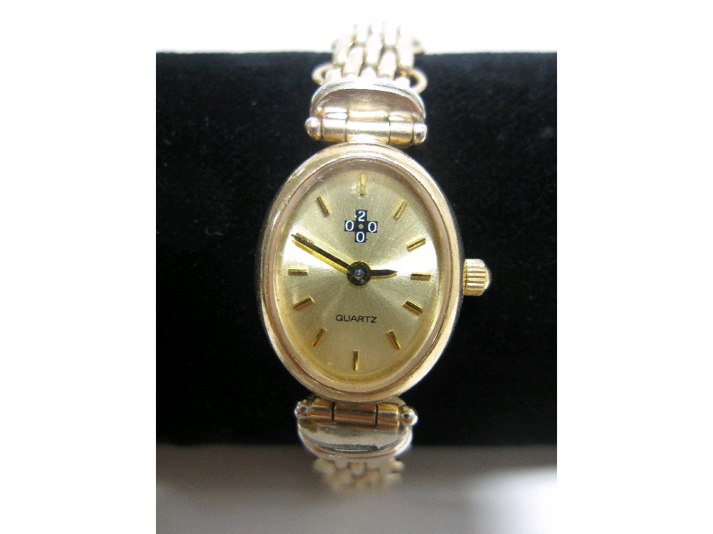 Appraisal: Ladies ct gold cased quartz wrist watch with ct gold