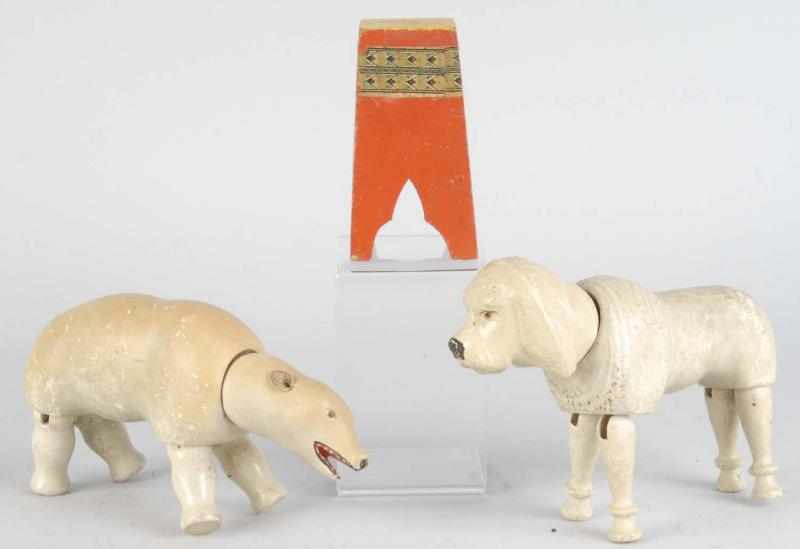 Appraisal: Lot of Schoenhut Animals Description Includes a painted-eye white polar