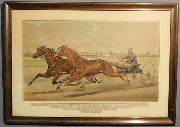 Appraisal: Large early Currier Ives lithograph titled Edward and Swiveller dated