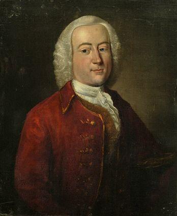 Appraisal: British School Portrait of a Gentleman in Red Coat Oil