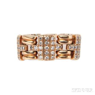 Appraisal: kt Gold and Diamond Ring Bulgari the flexible band with