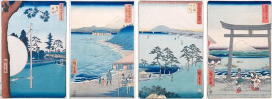 Appraisal: Group of Four Japanese Woodblock Prints Ando Hiroshige - depicting