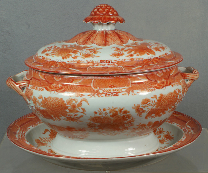 Appraisal: Chinese export porcelain Orange Fitzhugh tureen w undertray no chips