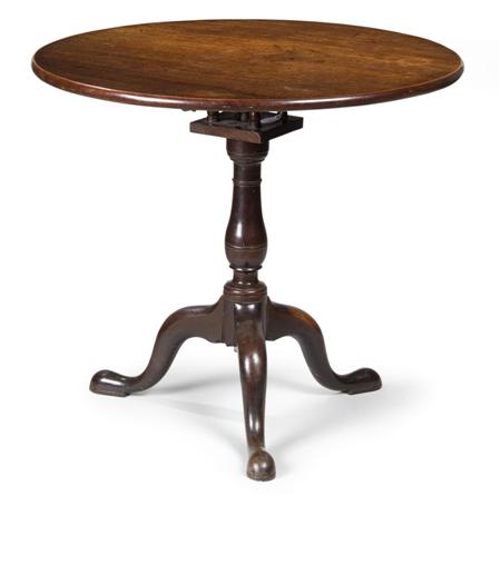 Appraisal: A George III mahogany birdcage tripod table circa the tilt