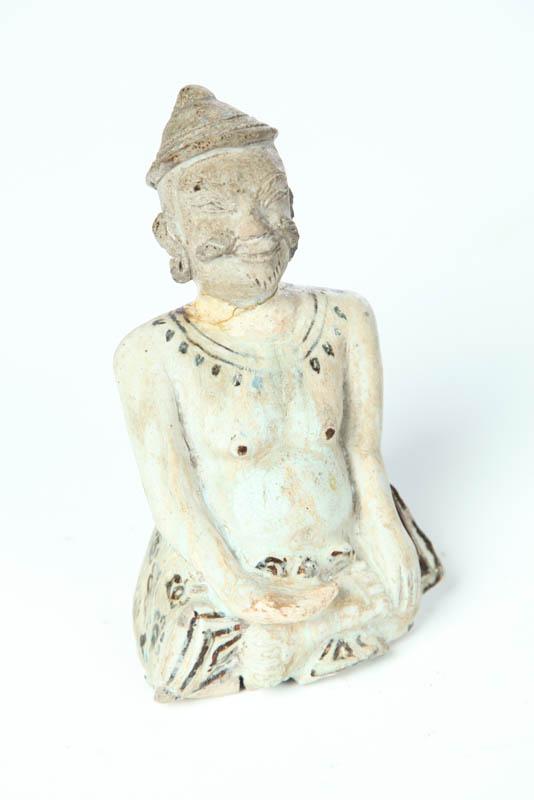 Appraisal: STATUE Asian th century pottery Figure of a seated man