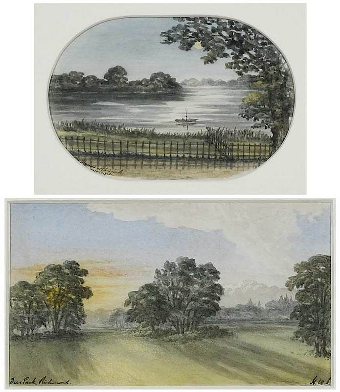 Appraisal: Two British Watercolors th century Thames at Chiswick sight -