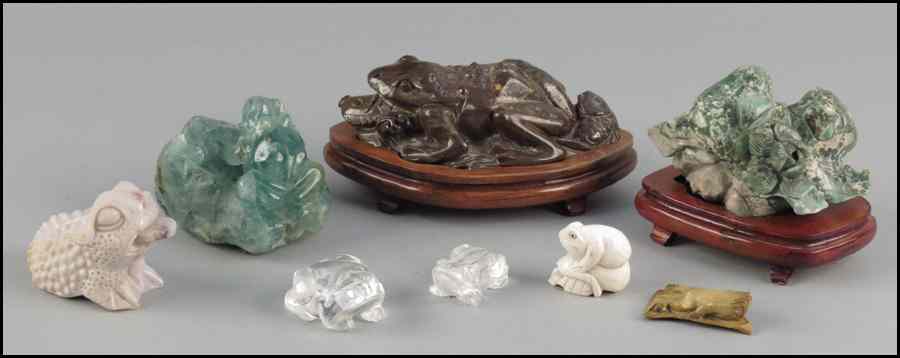 Appraisal: COLLECTION OF FROGS Including quartz hardstone ivory and other Condition