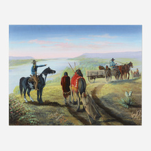 Appraisal: Edward Two Bulls CROW CREEK TO NIOBRARA oil on canvas