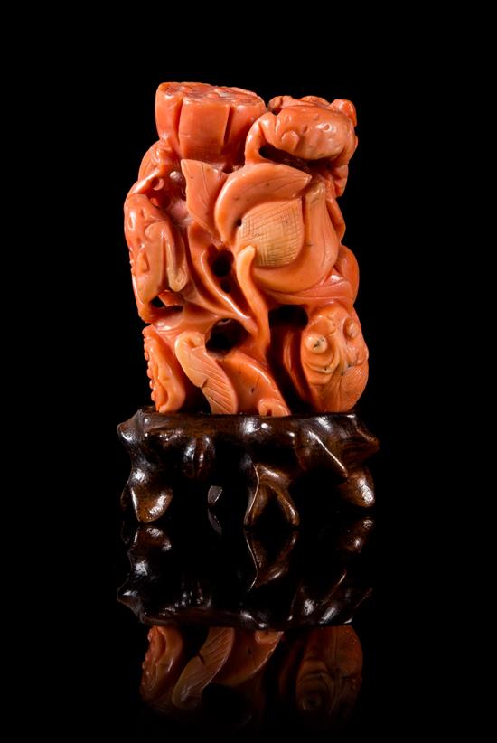 Appraisal: Sale Lot A Small Pink Coral Carving in the form