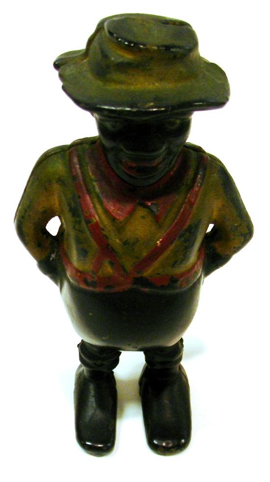 Appraisal: Hubley cast iron still bank of Black man ''Give Me