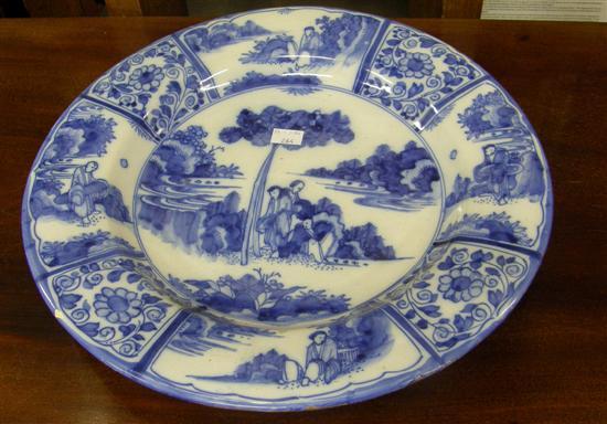 Appraisal: A DUTCH DELFT CIRCULAR DISH painted with blue and white