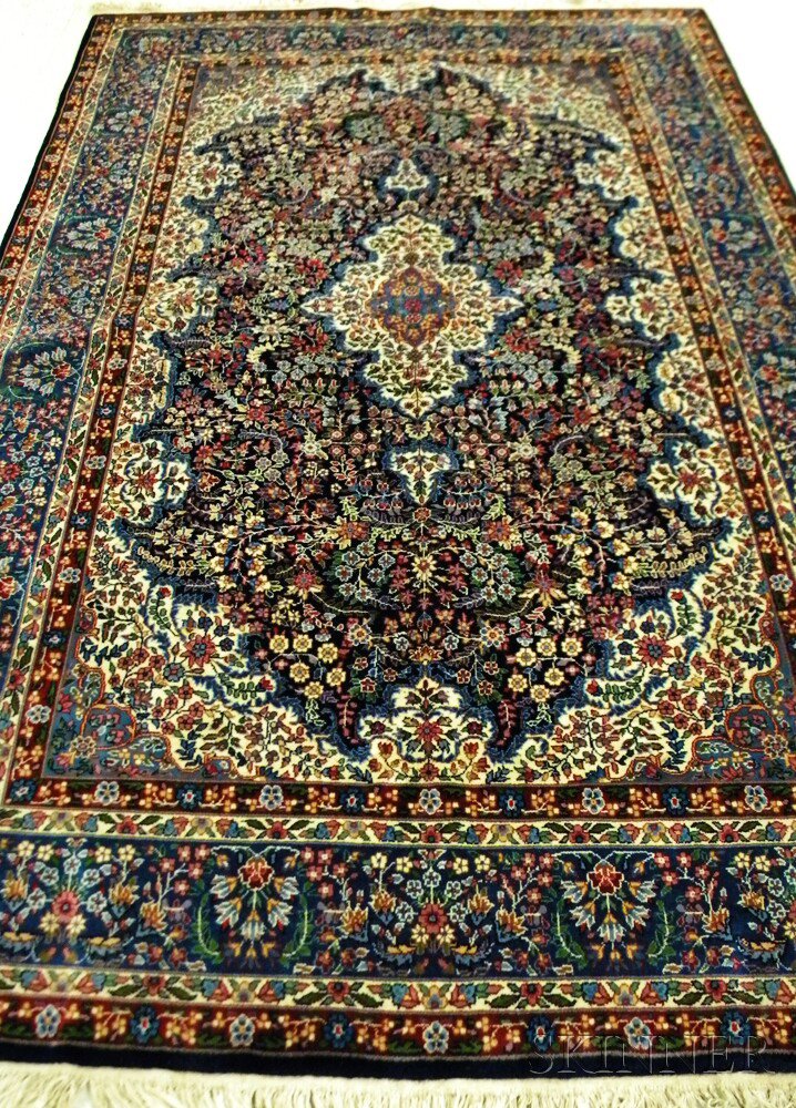 Appraisal: Kerman Carpet Southeast Persia th century the ivory lobed and