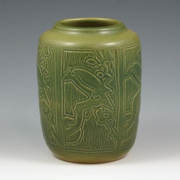 Appraisal: Very nice UND School of Mines vase in matte green