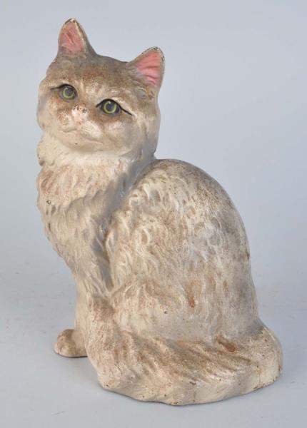 Appraisal: Cast Iron Sitting Persian Cat Doorstop Hubley cat Full-figure Familiar