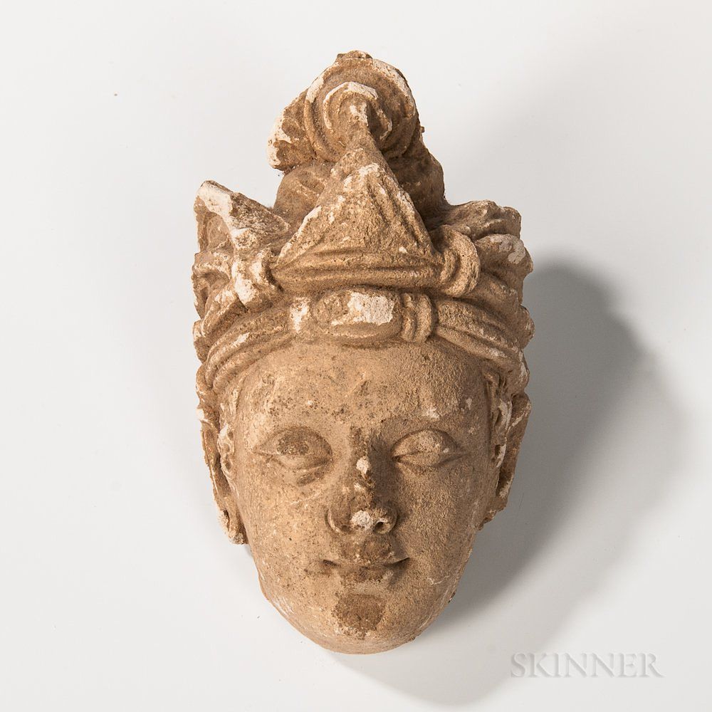 Appraisal: Gandharan Stucco Bodhisattva Head Gandharan Stucco Bodhisattva Head Kushan possibly