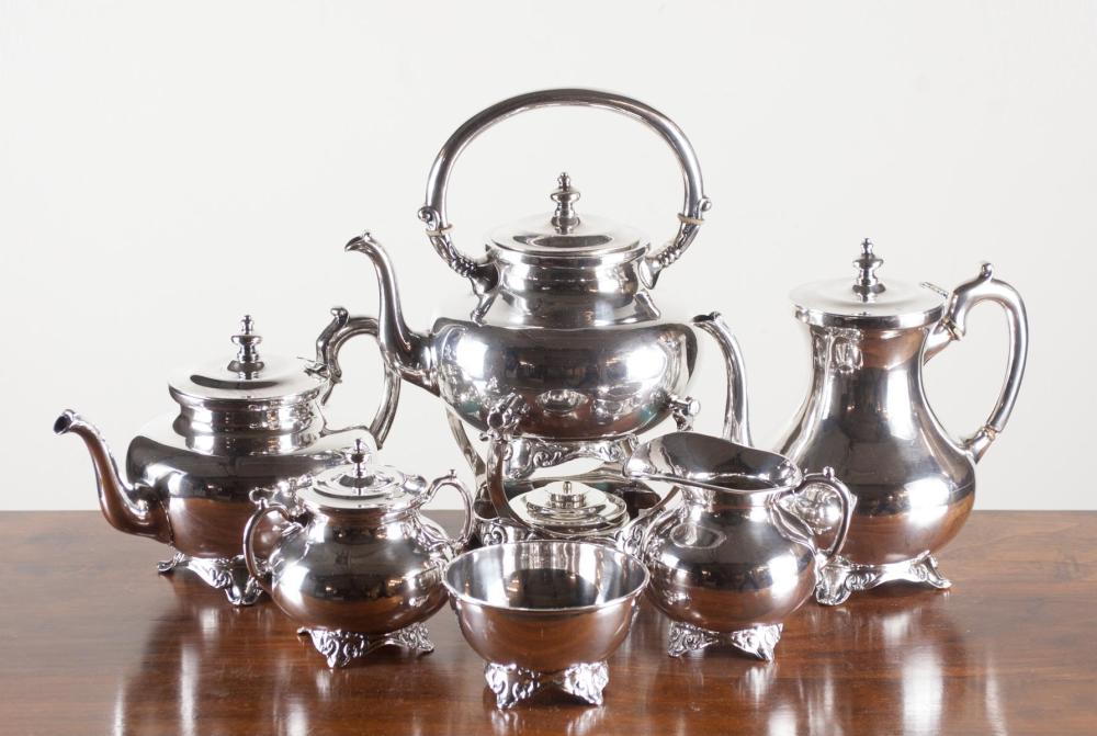 Appraisal: MEXICO STERLING SILVER COFFEE TEA SERVICE six-piece set comprised of