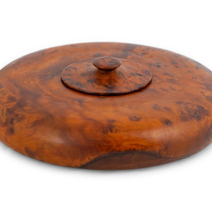 Appraisal: American Studio Craft Wood Turned Lidded Bowl Diameter inches Property