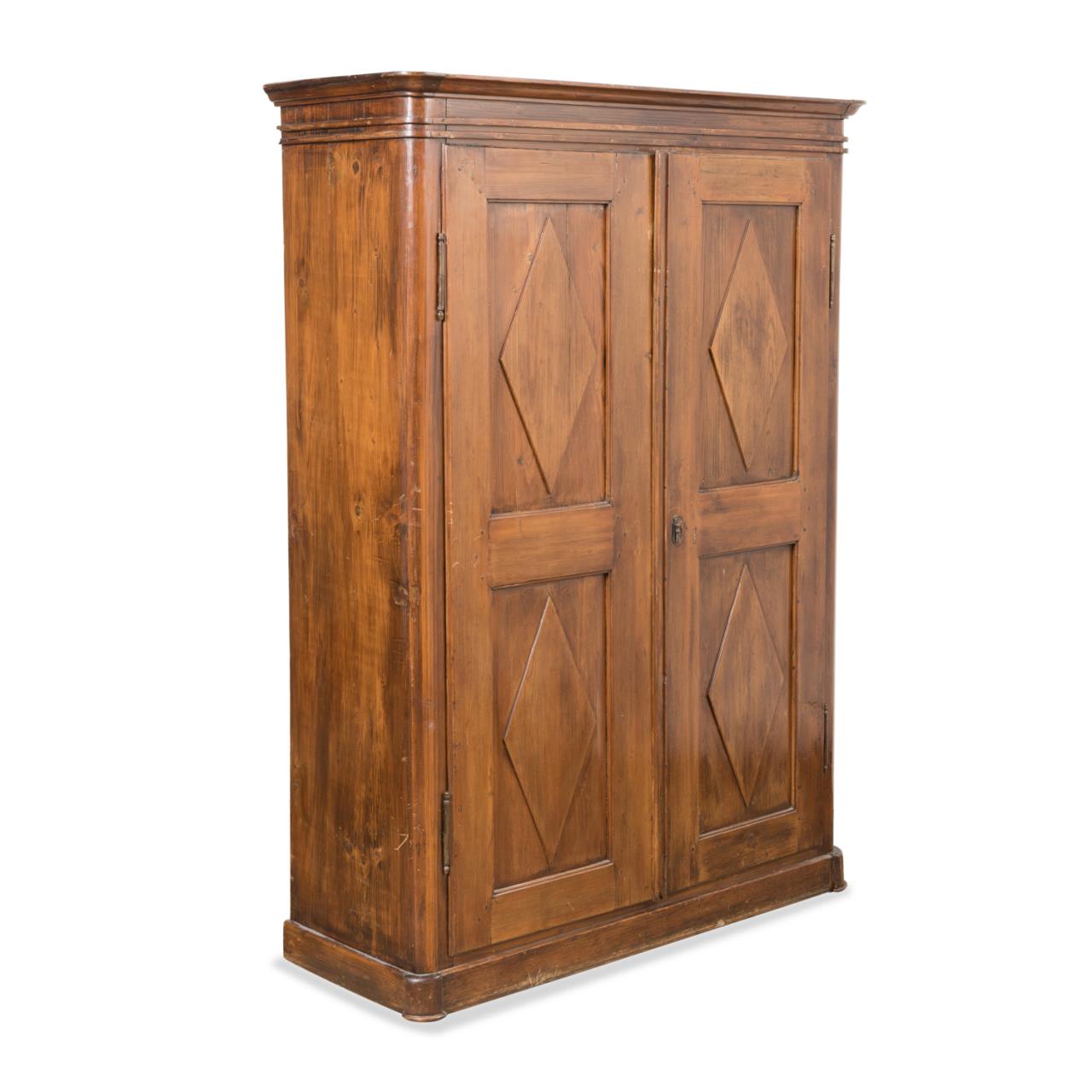 Appraisal: TH C CONTINENTAL LOZENGE PANELED DOOR ARMOIRE Provincial Continental likely