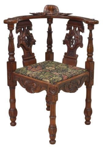 Appraisal: French Renaissance Revival corner chair late th early th c