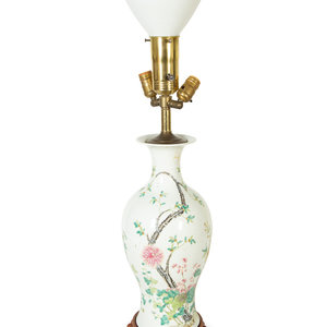 Appraisal: A Chinese Export Porcelain Vase Mounted as a Lamp th