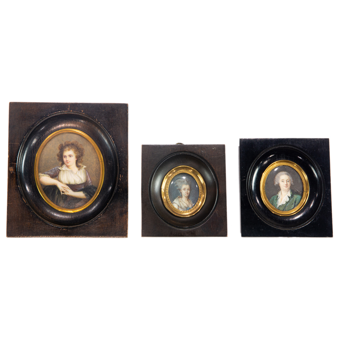 Appraisal: LOT OF CONTINENTAL PORTRAIT MINIATURES Lot of Continental portrait miniatures