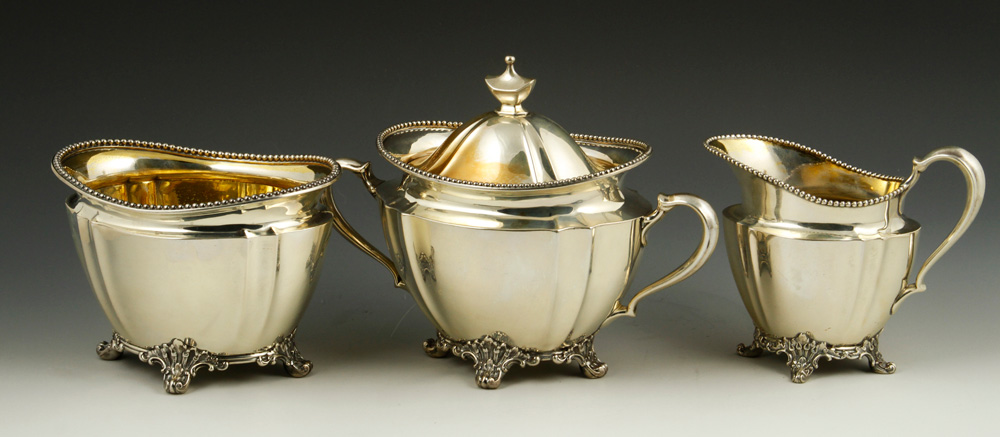 Appraisal: - Tiffany Sterling Partial Tea Set Tiffany and Company Makers