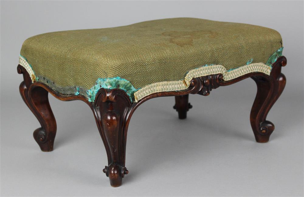 Appraisal: SCOTTISH VICTORIAN MAHOGANY FOOTSTOOL BY WYLIE AND LOCHHEAD GLASGOW UNDERSIDE