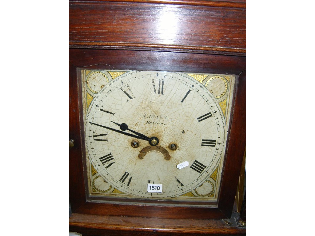 Appraisal: A th century cottage oak longcase clock with -day movement